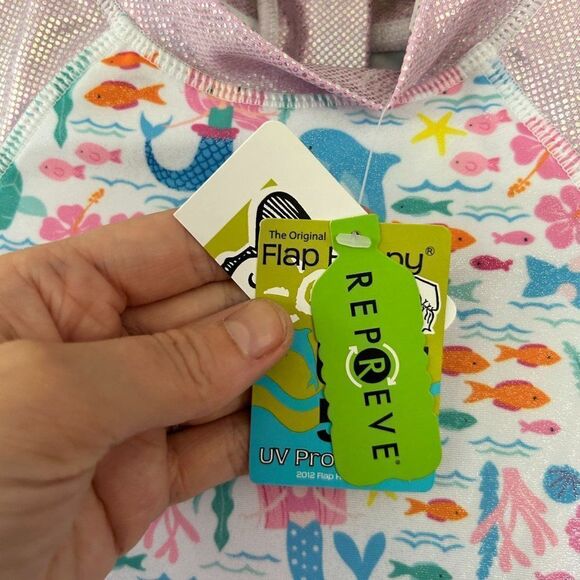 NWT FlapHappy 18M UPF 50+ Rashguard Swimsuit Mermaid Fish Glitter Pink Baby - Picture 5 of 10